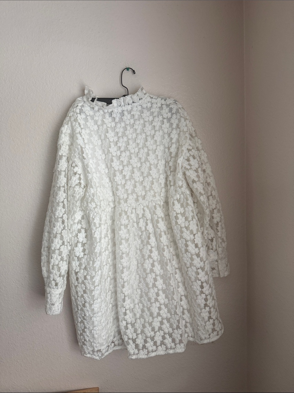 Zara white / Ivory Floral Lace babydoll heavy Tunic dress blogger fave M - Picture 15 of 16